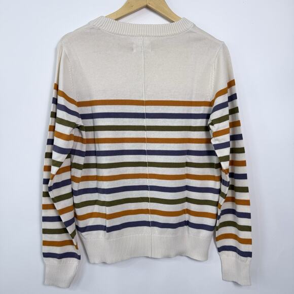 Pact Fine Knit Classic Organic Cotton Sweater Womens Size L Multicolor Striped - Picture 2 of 6